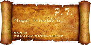 Pleyer Trisztán névjegykártya